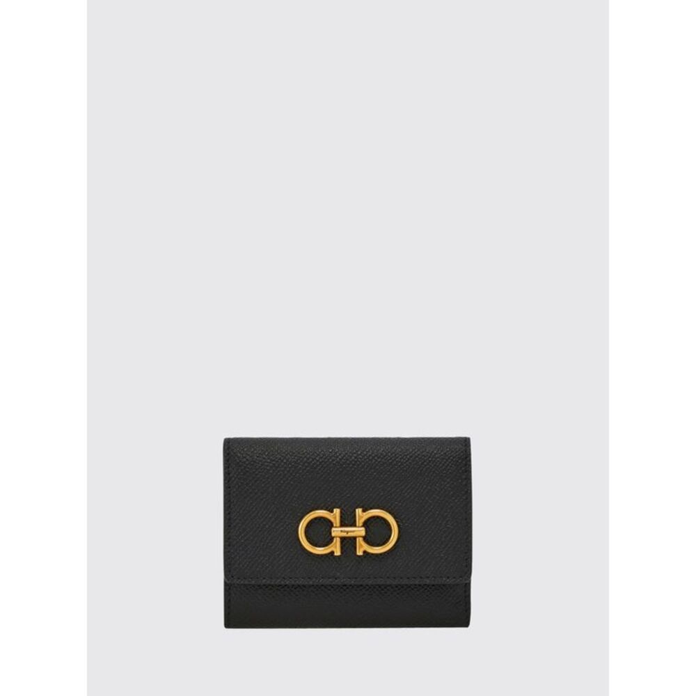 Ferragamo Women Ferragamo Gancini Hammered Calf Leather Tri-Fold Wallet